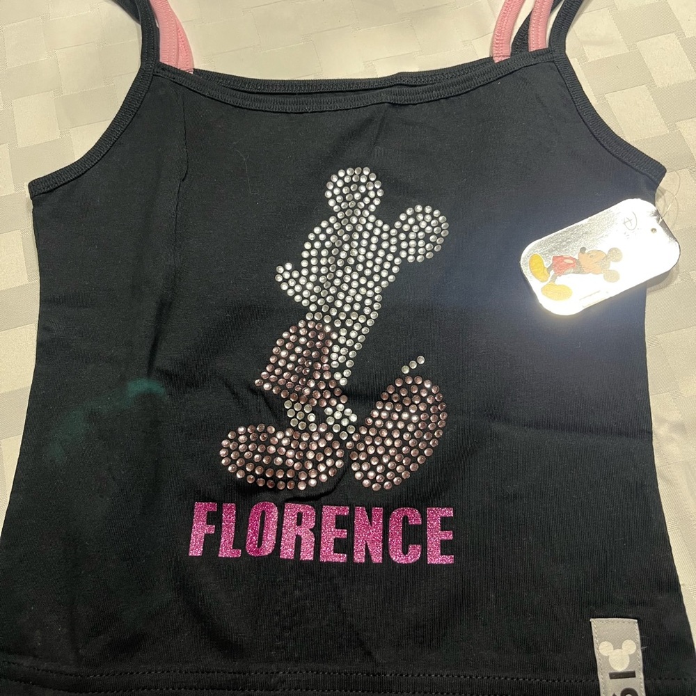 Black Tank Top with Mickey Mouse Design
